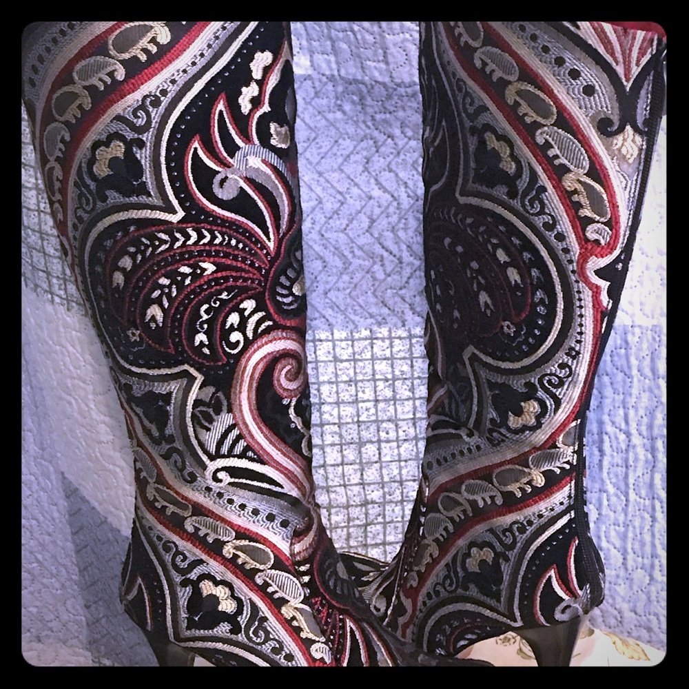 Printed Knee Boots